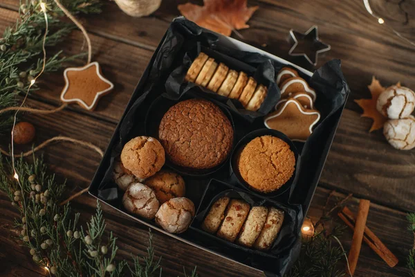 Torte Fatte Casa Biscotti Cioccolato Biscotti Pasticcini Cioccolato Biscotti Regalo — Foto Stock