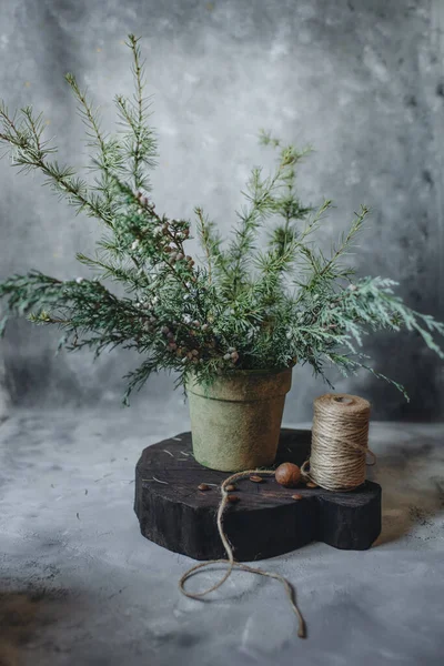 Nyår Och Jul Inredning Vintage Stil — Stockfoto