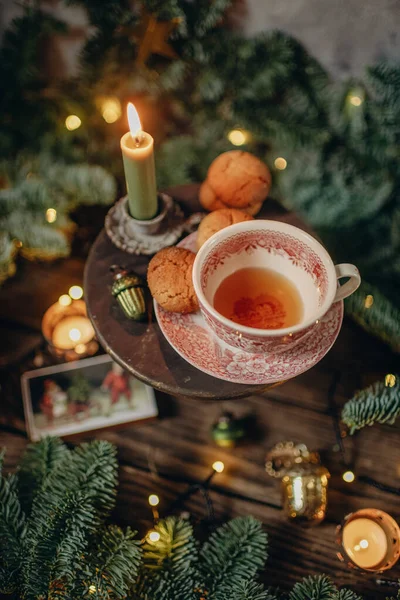 Traditional Tea Drinking Table Setting Tea Drinking Tea Spices — Stock Photo, Image