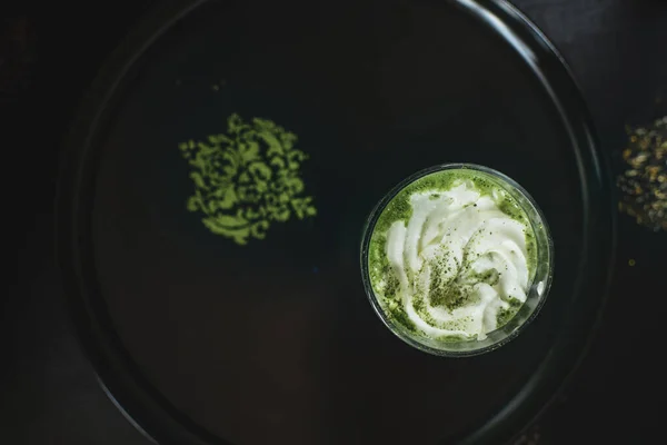 Green Matcha Tea Cream Healthy Drink — Stock Photo, Image