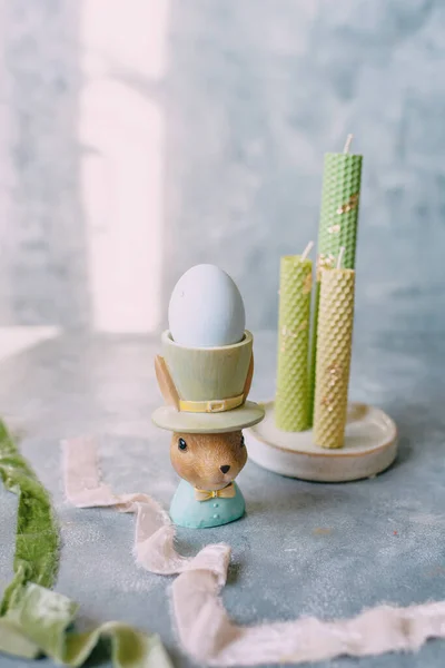 Bahar Paskalyası Natürmort Paskalya Yumurtaları Pastel Renklerde — Stok fotoğraf