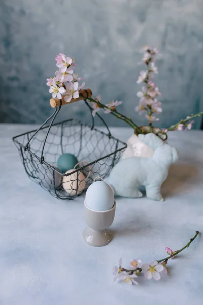Весняний Великодній Натюрморт Великодні Яйця Пастельних Тонах — стокове фото