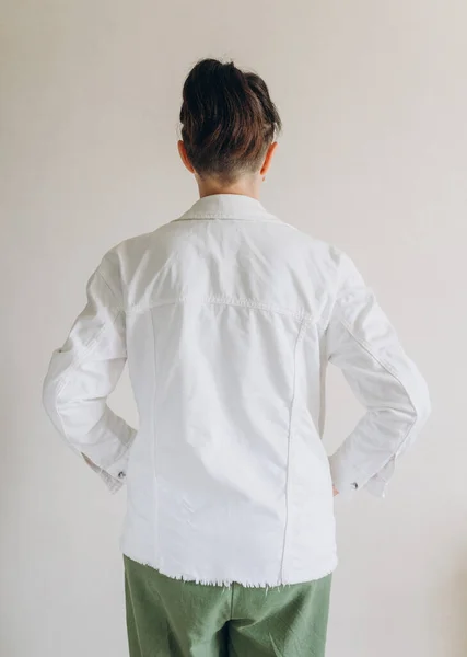 Kleidung Weißer Farbe Als Layout Für Ihren Markenaufdruck Oder Ihr — Stockfoto