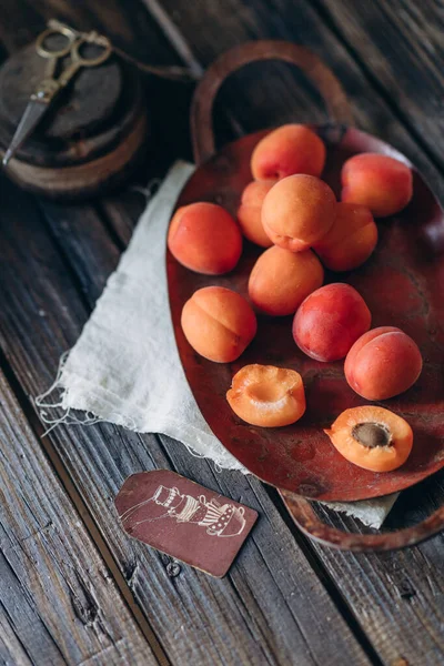 Lebensmittel Fotografie Zurückhaltend Früchte Aprikosen Vitamine Lebensmittel Für Vegatarin — Stockfoto