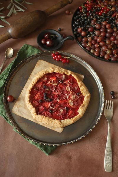 Food Photography Homemade Cake Dessert Sweet Pie Berries — Stock Photo, Image