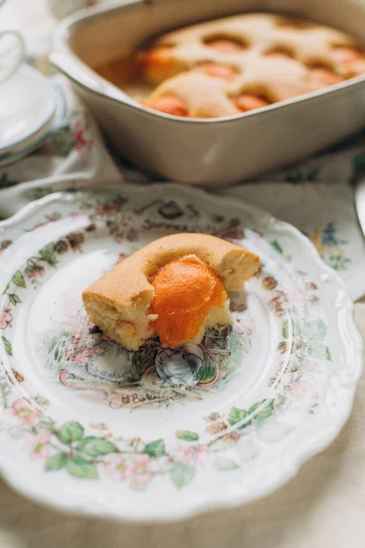 Fotografia Cibo Pasticceria Dolce Fatta Casa Pezzo Torta Cucina Casalinga — Foto Stock