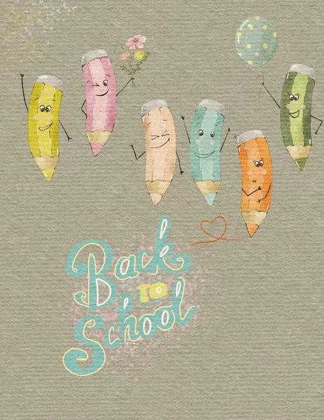 Soon School Back School Start School Year Funny School Supplies — Photo