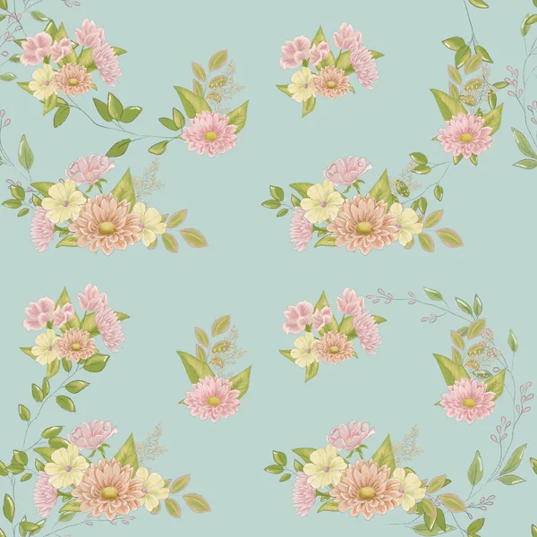 seamless floral pattern, floral background, painted flowers, floral set