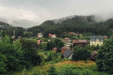small town in the highlands in summer