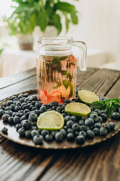 Berries Blueberries Lime Healthy Food Filled Vitamins — Fotografia de Stock