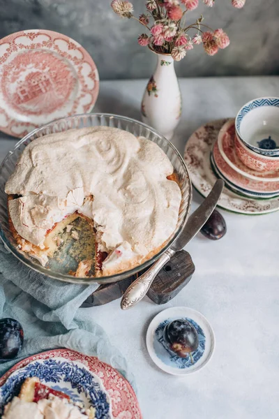 Homemade Sweet Pastry Berries Fruits Pie Dessert Healthy Food — Stock Photo, Image