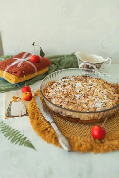 Zelfgemaakte Herfst Taart Thuis Koken Thanksgiving Taart — Stockfoto