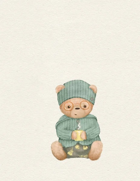 drawing of vintage toy teddy bear