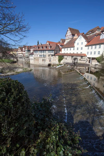 Stadsbild Medeltida Schwaebisch Hall Tyskland — Stockfoto