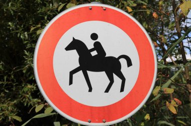 No horse riding traffic sign in Germany