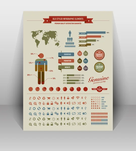 Wysokiej jakości winobrania stylem infografiki elementów — Wektor stockowy