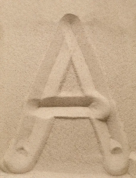 Letter A from sand — Stock Photo, Image