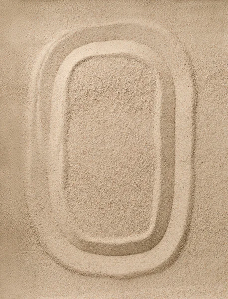 Zahl Null aus Sand — Stockfoto