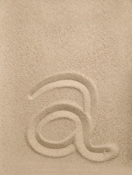 Letter a from sand — Stock Photo, Image