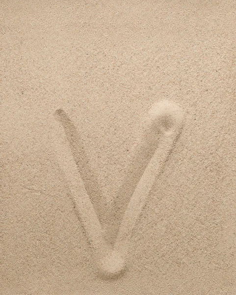 Letter v from sand — Stock Photo, Image