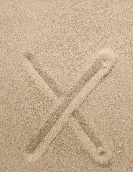 Letter x from sand — Stock Photo, Image