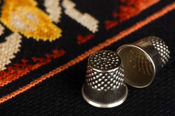 Pair of thimbles closeup — Stock Photo, Image