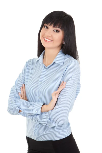 Young business woman isolated on the white background — Stock Photo, Image