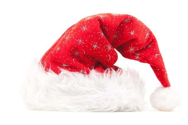 Santa chapéu isolado em fundo branco — Fotografia de Stock