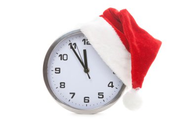 saati ile Noel Noel Baba şapkası