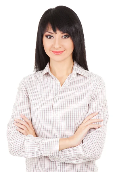 Young business woman isolated on the white background — Stock Photo, Image