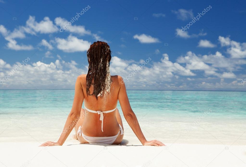 Cute woman relax on the summer beach