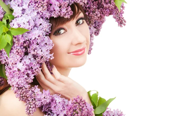 Mujer joven con flores —  Fotos de Stock