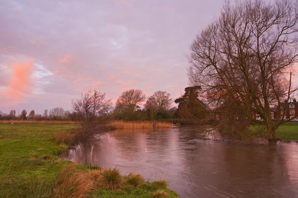 Avon flowing through water meadows — Stock Photo, Image