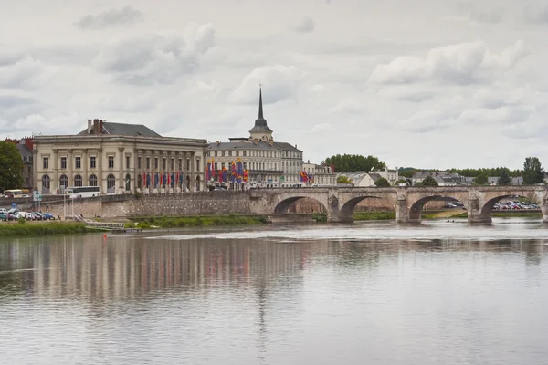 Town of Saumur and Loire river — Stock Photo, Image