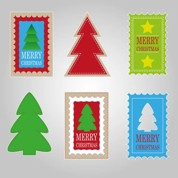 Kerst set etiketten — Stockvector