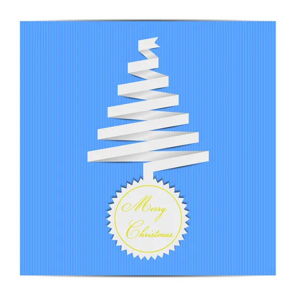 Blue papper christmas tree — Stock Vector