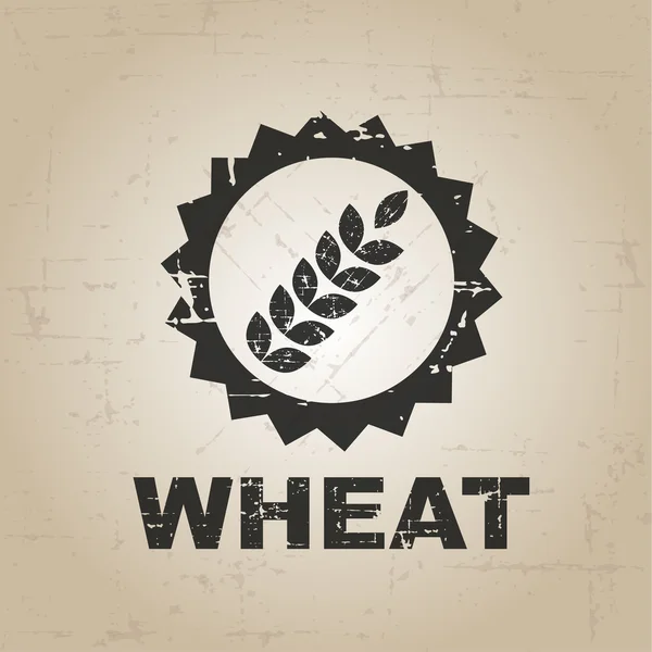 Natural Grunge wheat label — Stock Vector