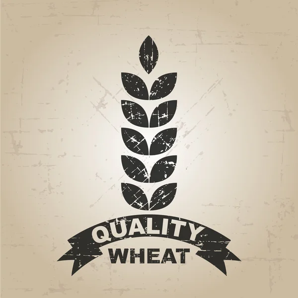 Natural Grunge wheat label — Stock Vector