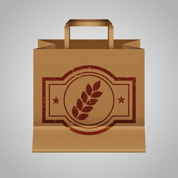 Paper Bag With Natural Logo — Stock Vector
