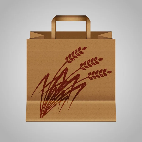 Bolsa de papel con logotipo natural — Vector de stock