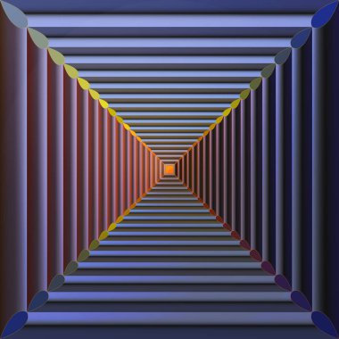 Özet, Vektör, Bakış Adımlarının Kusursuz Görüntüsü. Ses Düzeyi Uzayı İzlenimi Oluşturuldu. Sarı, mor ve mavi tonların birleşimi.