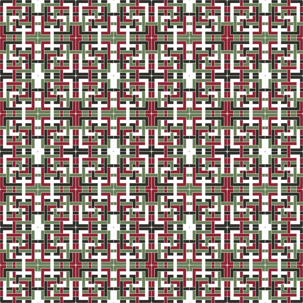 Seamless Vector Image Red Black Green White Stripes Arranged Order — Stockvektor