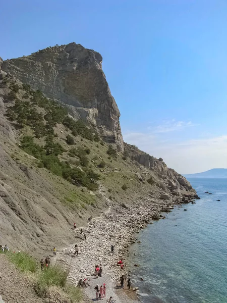 Crimean Coast Western Slope Kara Dag Mountain Range Washed Waters — Stock Fotó