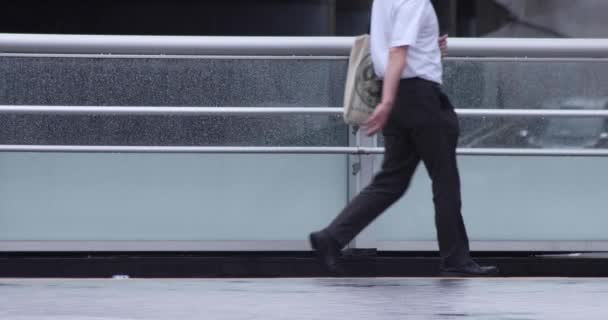 Un ralenti de marcher les gens dans la rue dans la ville — Video