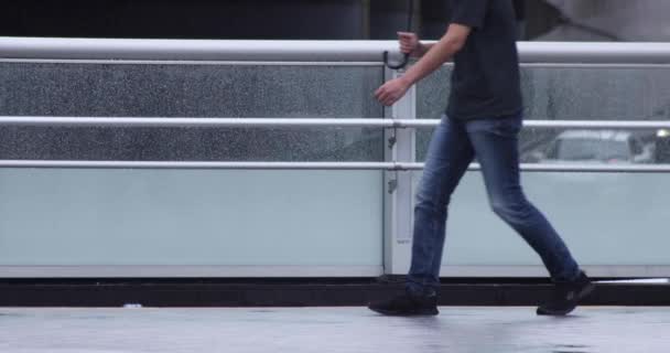A slow motion of walking people on the street in the city — Stockvideo