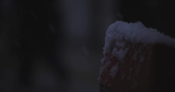 Vandrande människor på den urbana gatan i Shinjuku Tokyo snöar handhållen — Stockvideo