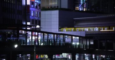 Shibuya 'nın neon kasabasındaki neon reklam panoları.