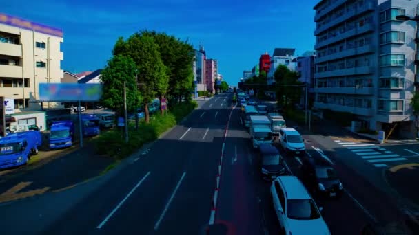 Tokyo 'da Kanpachi Bulvarı' ndaki şehir merkezinde gündüz vakti çekilmiş bir çekim. — Stok video