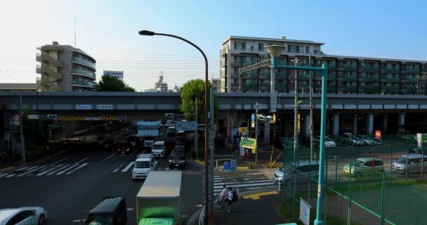 Ulica w śródmieściu przy alei Kanpachi w Tokio w ciągu dnia — Wideo stockowe