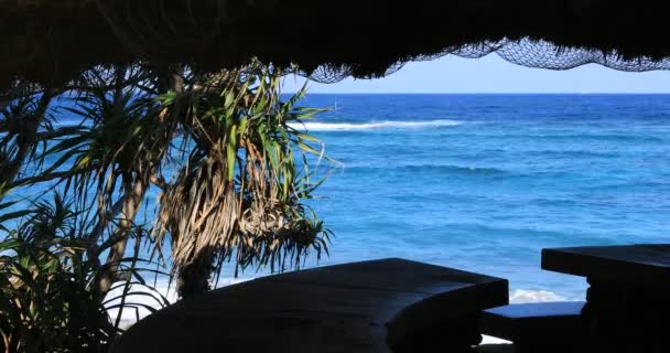 奄美大島鹿児島のパビリオンを通るビーチ — ストック動画